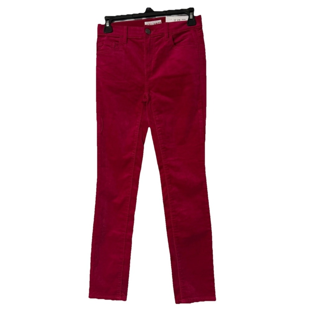 NWT made and loved LOFT Womens Fuchsia Velvet Pants Slacks Trousers Size 00P 24